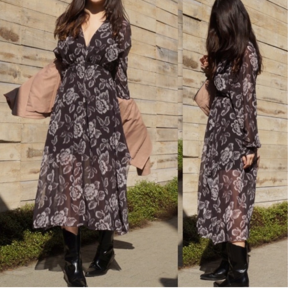 AllSaints Nichola Kasuri Floral Dress